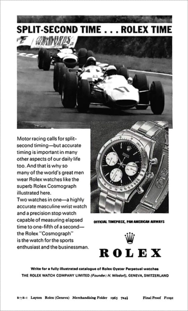 rolex racing ad