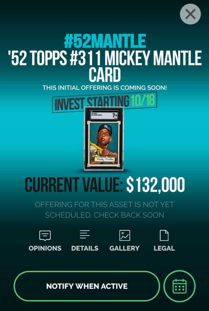 1952 Mickey Mantle baseball card