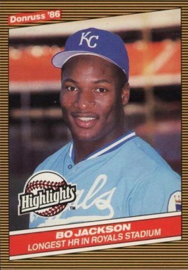 1986 donruss bo jackson highlights white