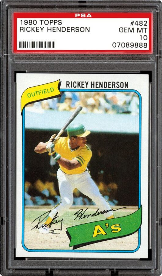 1980 topps rickey henderson rookie card psa 10