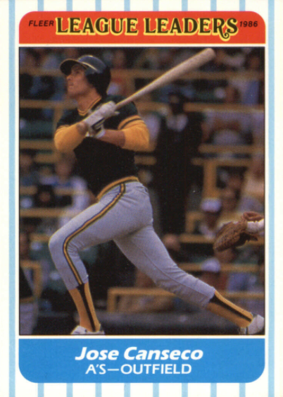 1986 fleer league leaders jose canseco