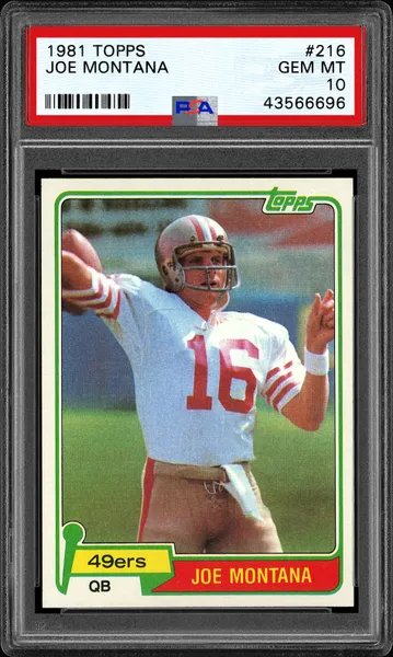 1981 topps joe montana rookie card psa 10