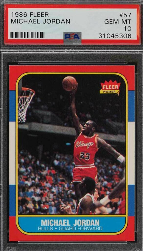 1986 fleer jordan rookie psa 10