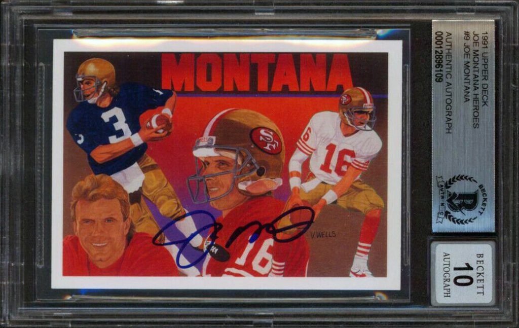 TEAM OF THE 80'S: JOE MONTANA 49ers CARD UPPER DECK FOOTBALL CAREER SET