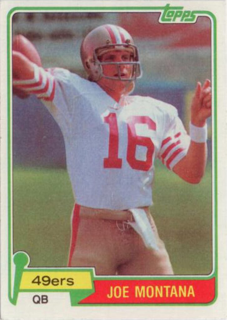 1981 topps joe montana rookie card