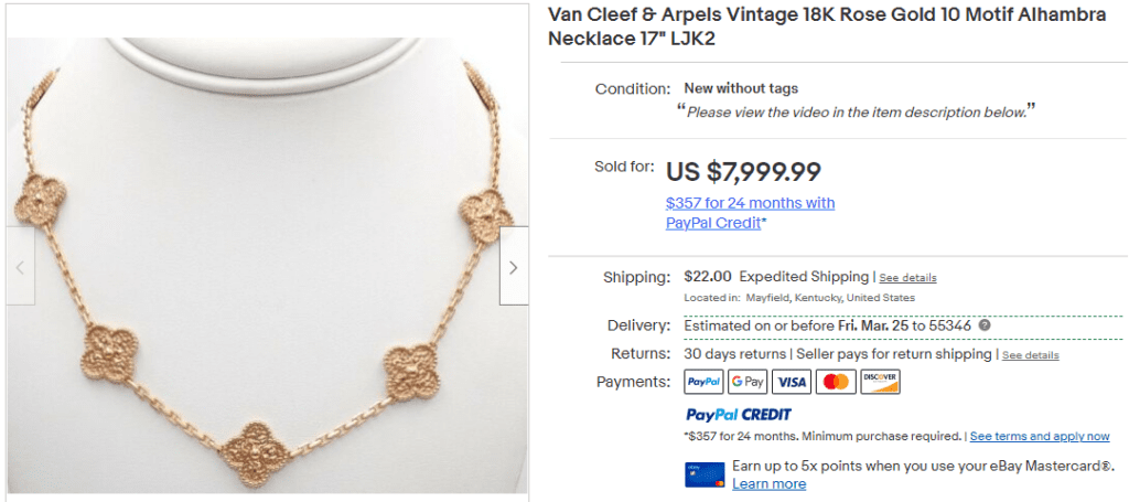 vintage alhambra pendant Van Cleef & Arpels Vintage 18K Rose Gold 10 Motif Alhambra Necklace