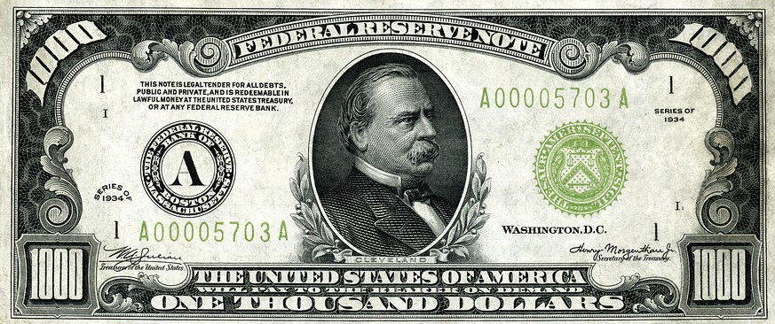 2022 1000 dollar bill