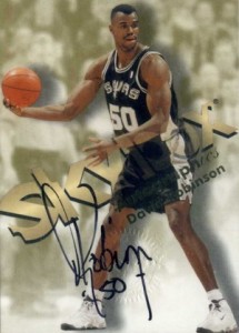 1998-99 Skybox Autographics David Robinson #50 Black & Blue Ink