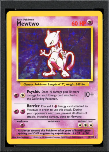 1st Edition Shadowless Base Set Mewtwo