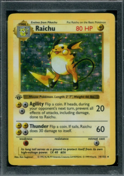 1st Edition Shadowless Base Set Raichu