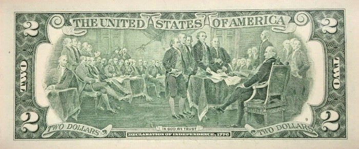 2 dollar bill reverse