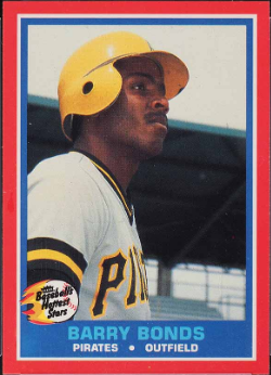 1987 Fleer Hottest Stars Barry Bonds