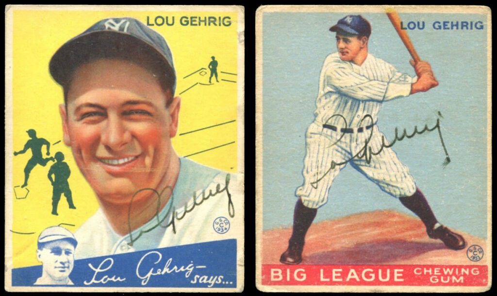 lou gehrig baseball cards