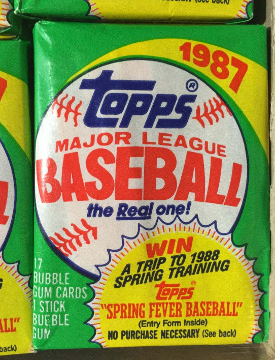 1987 topps baseball cards pack