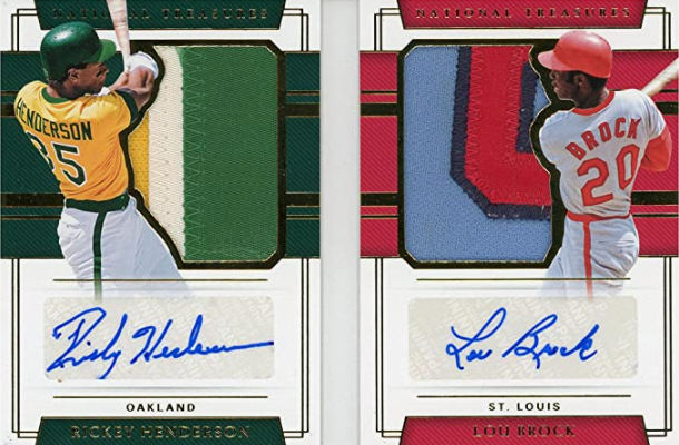 2018 Panini Donruss Lou Brock Rickey Henderson Autograph