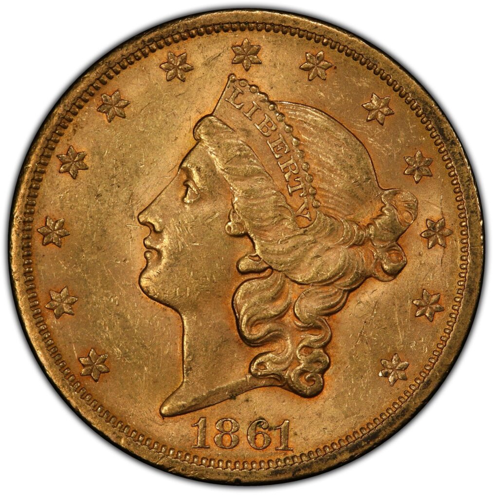 1861 Paquet Liberty Head Double Eagle