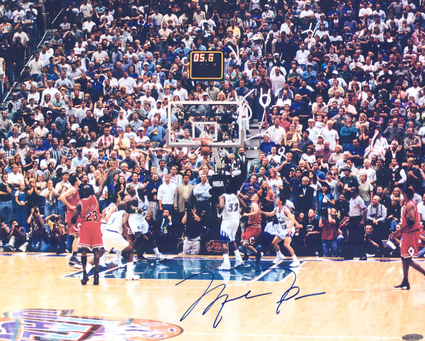 michael jordan collectibles Michael Jordan Autographed Chicago Bulls “Last Shot”