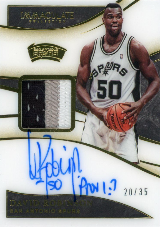 2019-2020 Panini Immaculate Patch Autograph David Robinson