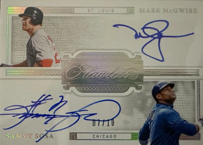 2022 Panini Flawless Mark McGwire Sammy Sosa Dual Autograph