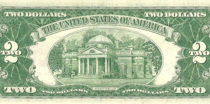 two dollar bill reverse