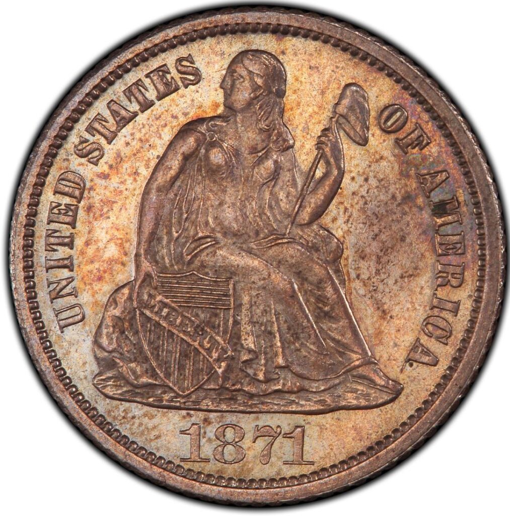 1871-CC Liberty Seated Dime