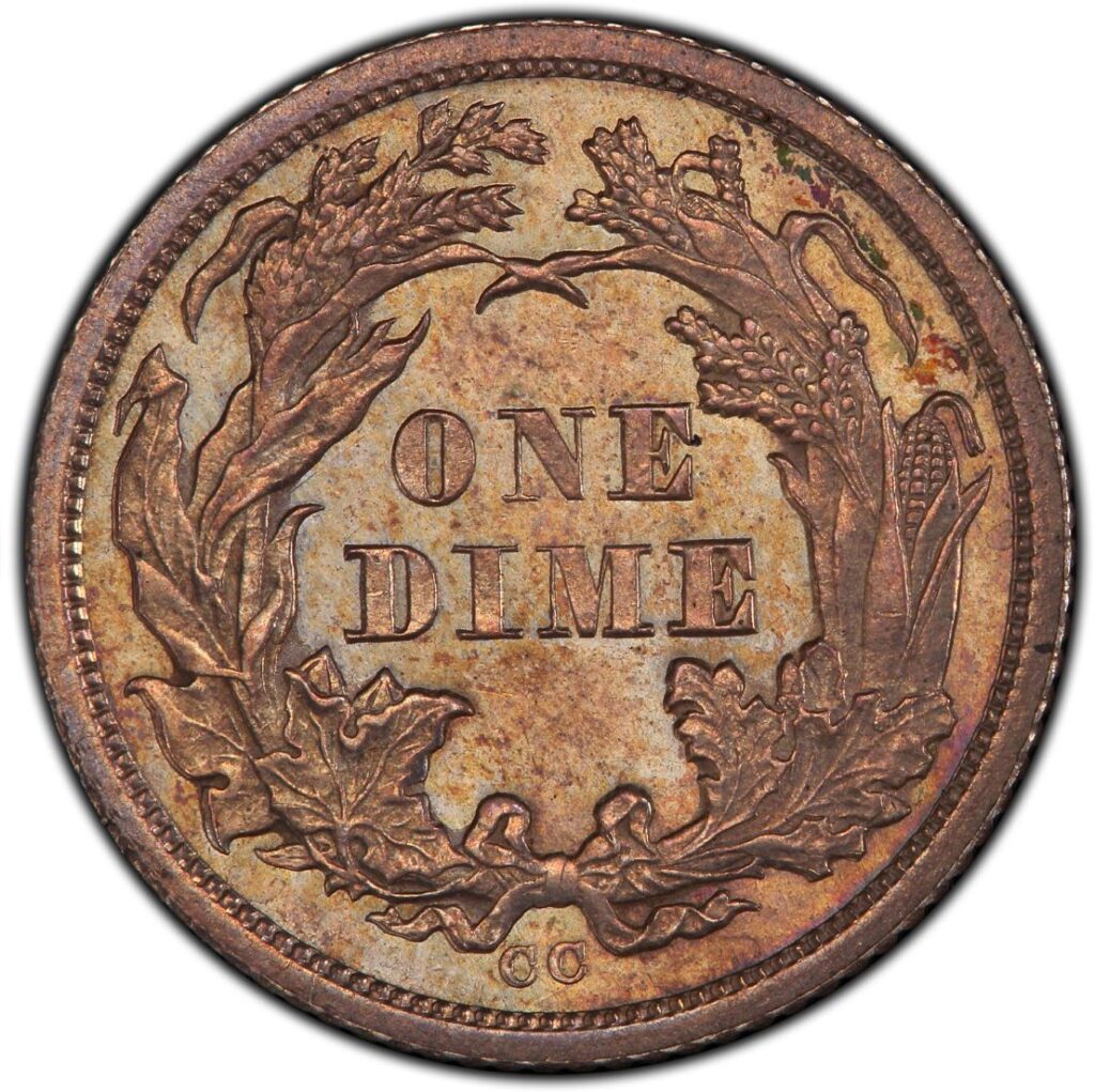 1871-CC Liberty Seated Dime