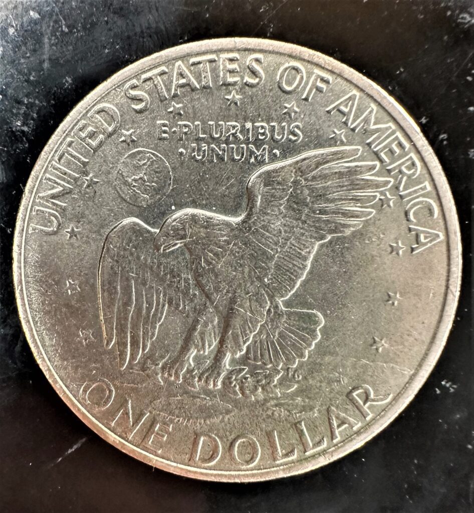 1972 one dollar coin reverse