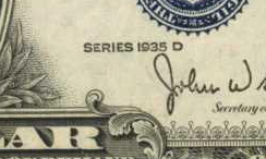 1935-D dollar bill
