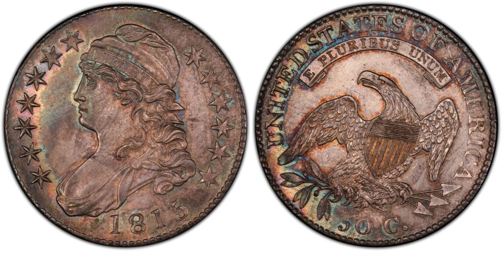 1815 Capped Bust Half Dollar, 5 Over 2