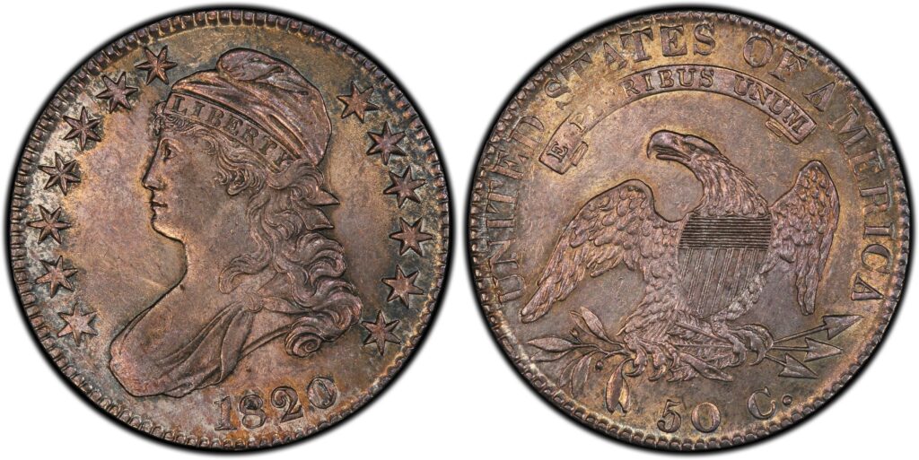 1820 Capped Bust Half Dollar, No Serifs on E's