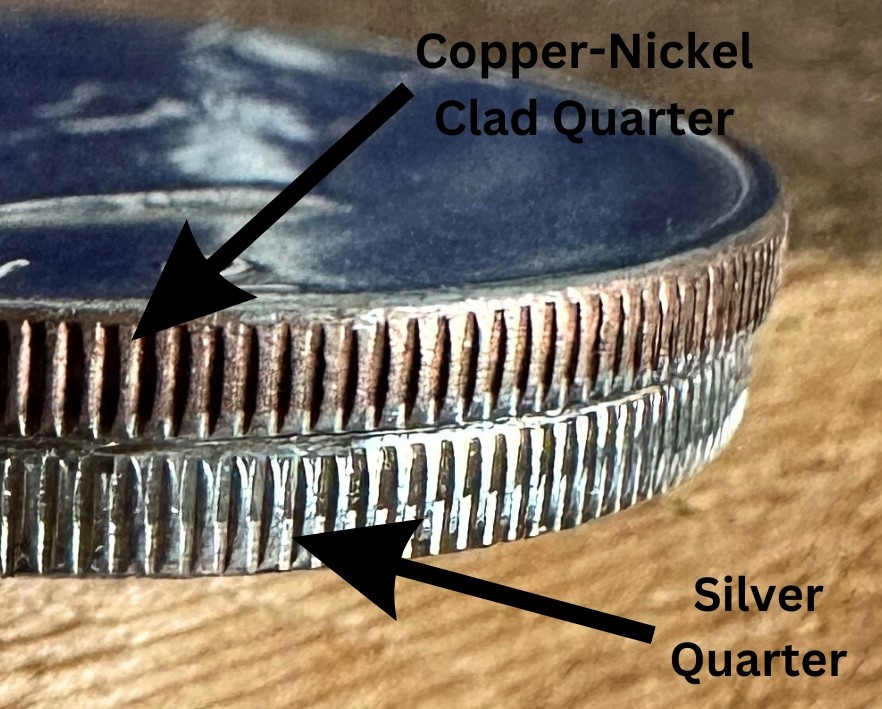 1965 silver quarter clad quarter