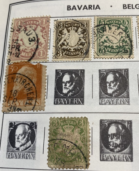 Vintage Bavaria Stamps From the 1800s 