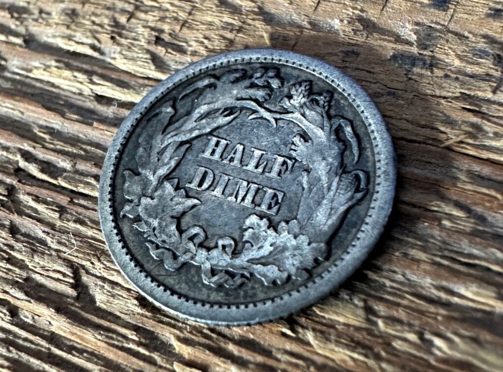 1872 Liberty Seated Silver Half Dime reverse