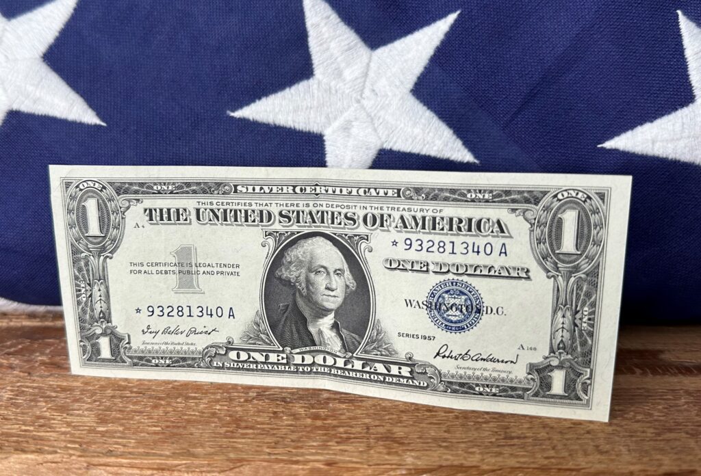 1957 one dollar Silver Certificate Star Note