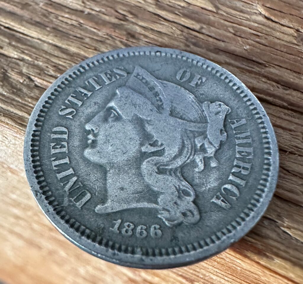 1866 nickel three cent piece