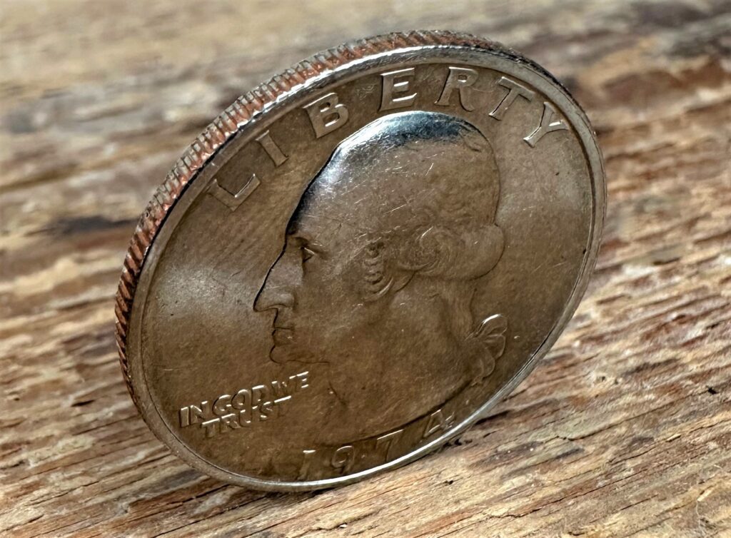 1974 quarter with no mark of mint