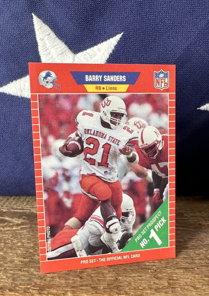 barry sanders pro set rookie card